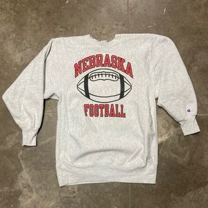 90’s Nebraska Football Champion Reverse Weave grey crew neck sweatshirt vintage